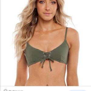 Rhythm Sunchaser Scoop Bikini Top color Seaweed